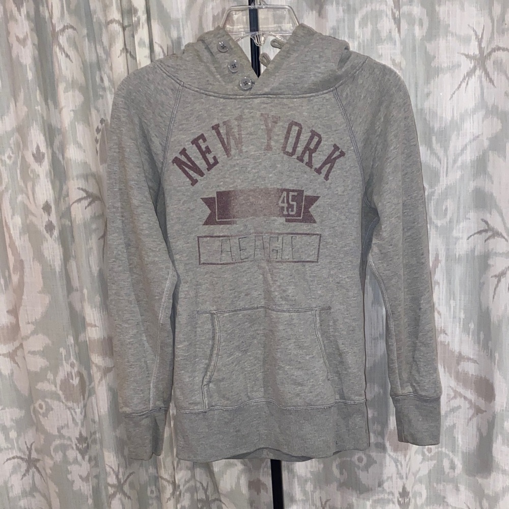 Vintage American Eagle Outfitters Gray New York Graphic Hoodie